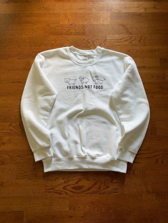 Wholesome Culture Tops - Wholesome Culture Sweatshirt Sweatshirt Pullover Crewneck White Friend Not Food